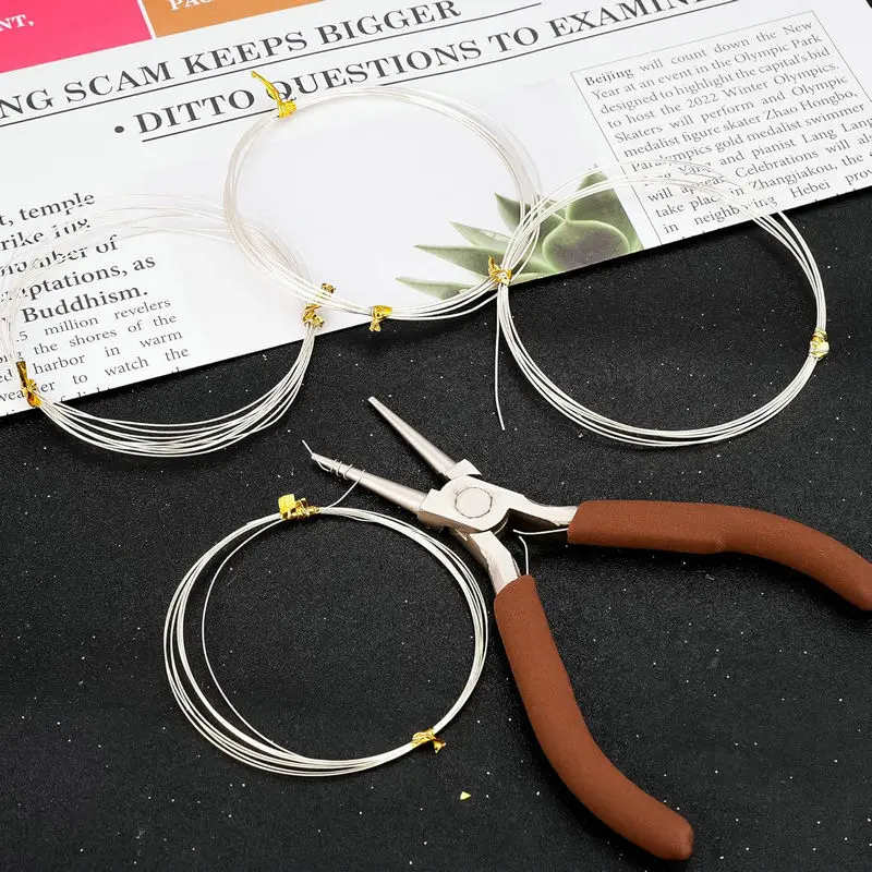 2 Meters 0.3-1.0mm 925 Sterling Silver Wires Half Hard Round Craft Wires Beading Wire for DIY Bracelet Necklace Jewelry Making