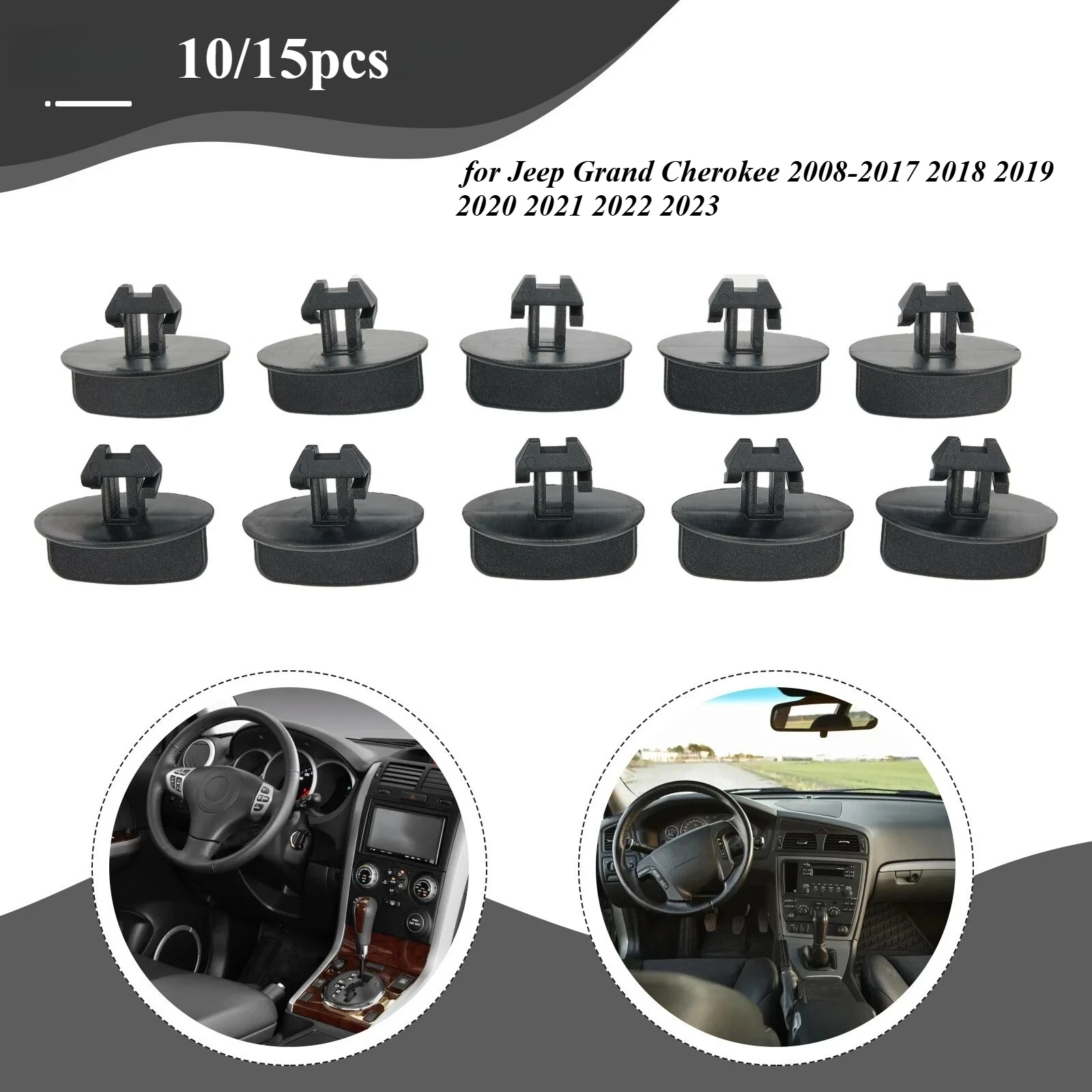 10/15pcs 68034329AA Bumper Lower Deflector Retainer Clip Fit for Jeep Grand Cherokee 2008-2017 2018 2019 2020 2021 2022 2023