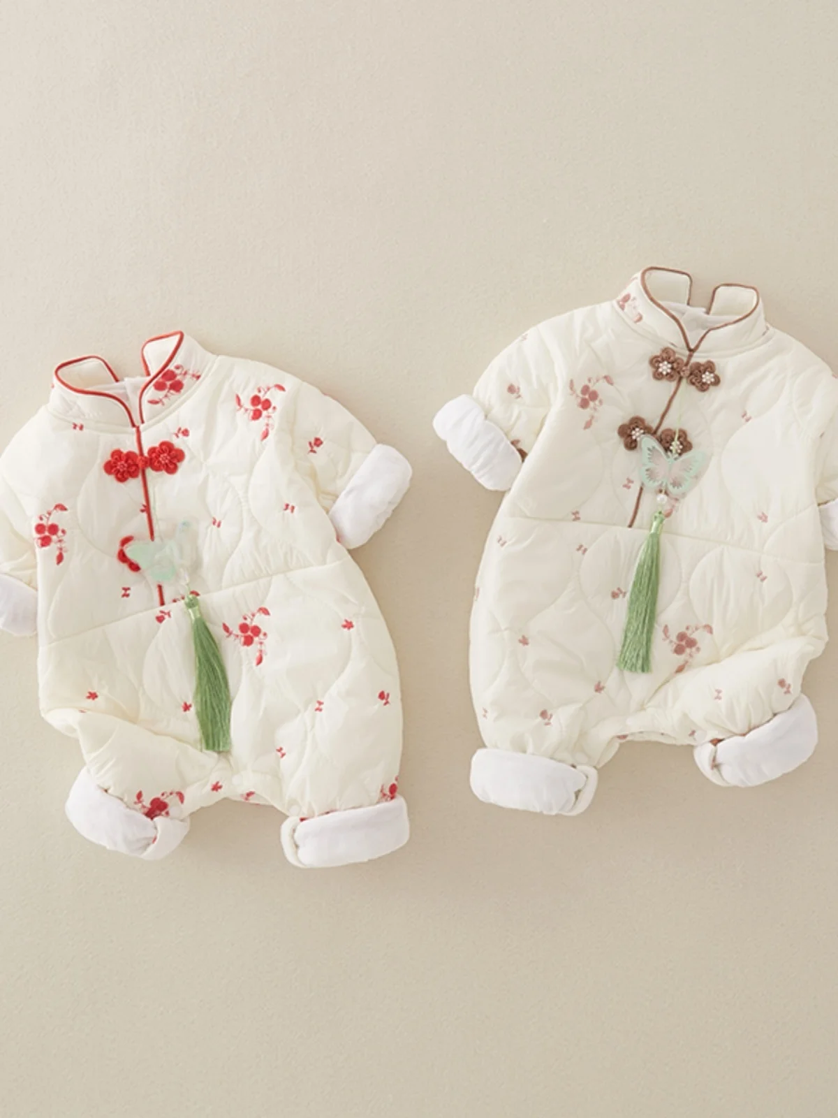 

Adorable Baby Autumn Winter Onesie Warm Outerwear Newborn Thin Cotton Thermal Infant Hoody Korean Sle Long Sve Mid-Length