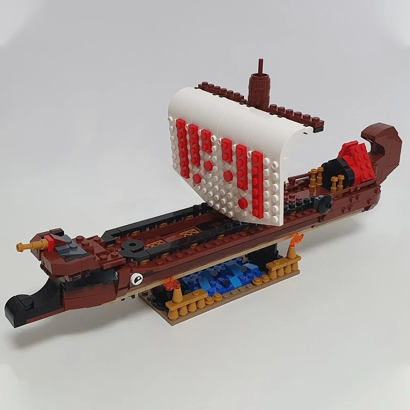 

425PCS MOC Military Greek Warship Model Technology DIY Creative Assembly Building Blocks Display Birthday Gift Decoration Set
