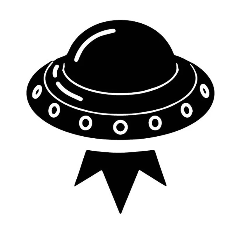 Luxury Spaceship Decals, High Quality Car Window Decorations, Personalized Pvc Waterproof Decals, Black/white, 15cm*15cm