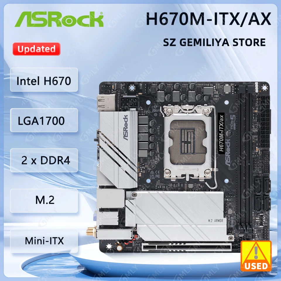 ASRock H670M-ITX/ax Mini-ITX Motherboard for LGA1700