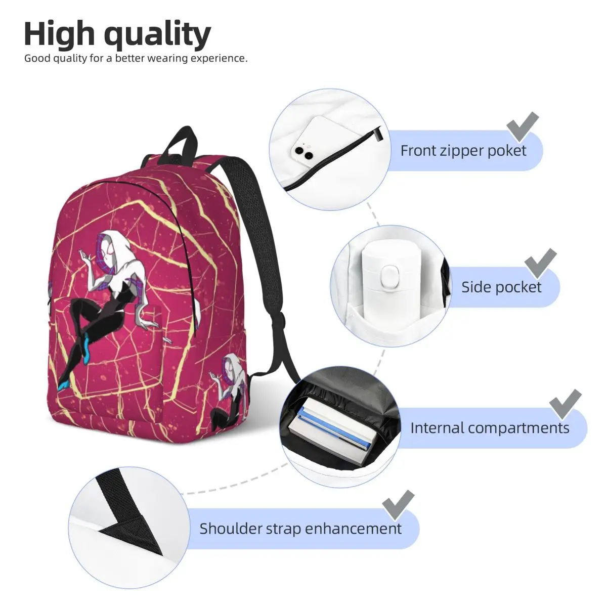 Marvel SpiderMan-mochila universitaria impermeable de alta capacidad, bolsa de viaje para ordenador portátil, 15,7 pulgadas, 17,7 pulgadas, nueva moda