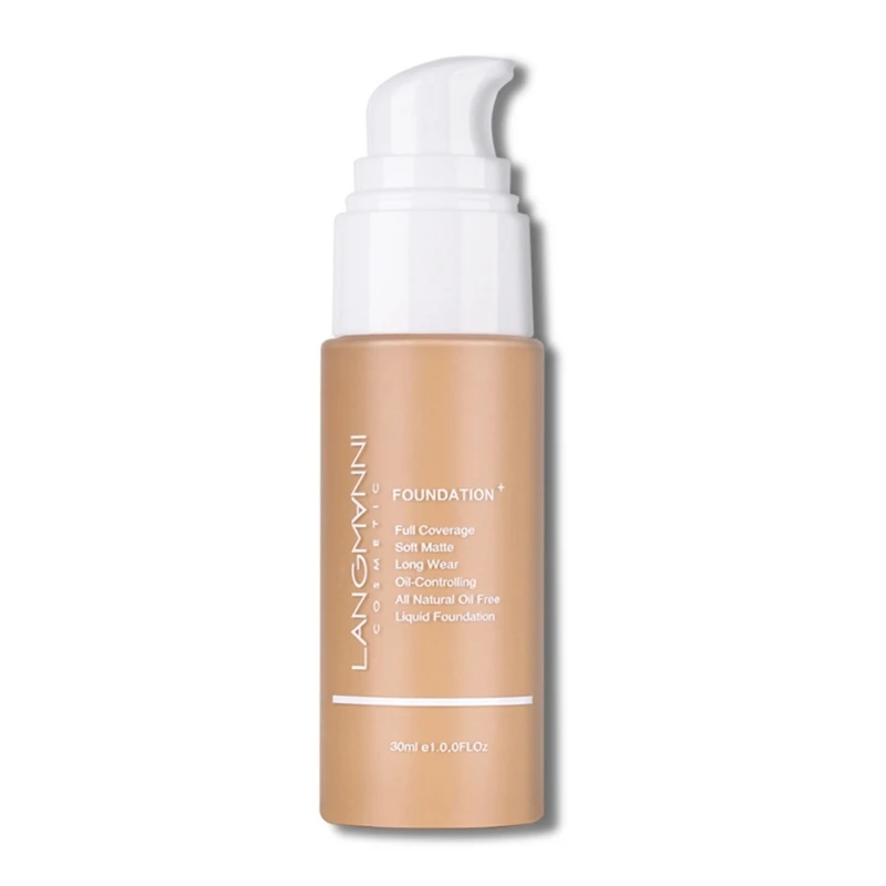 LANGMANNI Liquid Foundation Soft Matte Liquid Foundation 24HR Oil Control Concealer Foundation Full Coverage Makeup