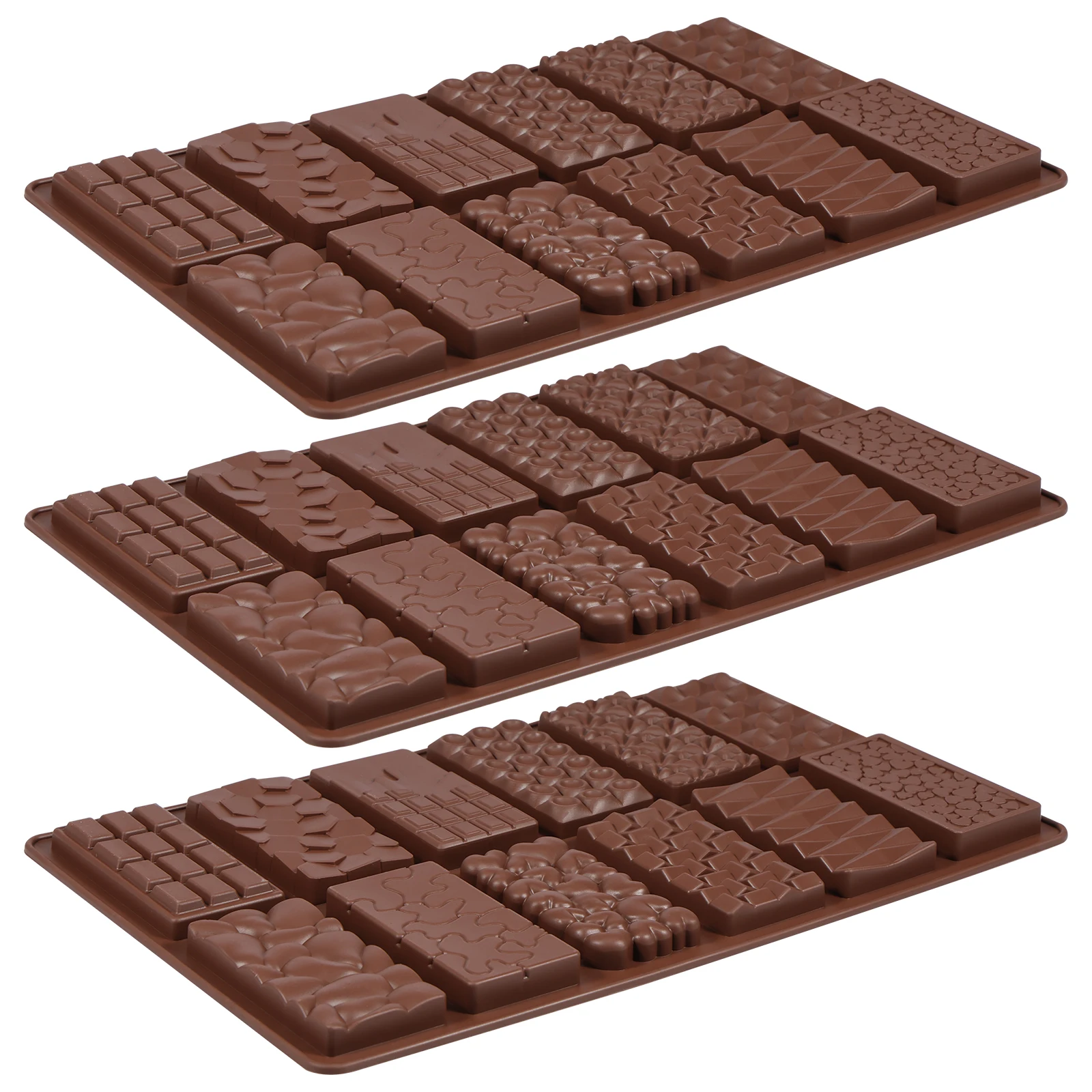 3Pcs Chocolate Bar Molds 12 Cavity Break Apart Chocolate Molds Food Grade Silicone Chocolate Mold Non Stick Candy Bar Molds