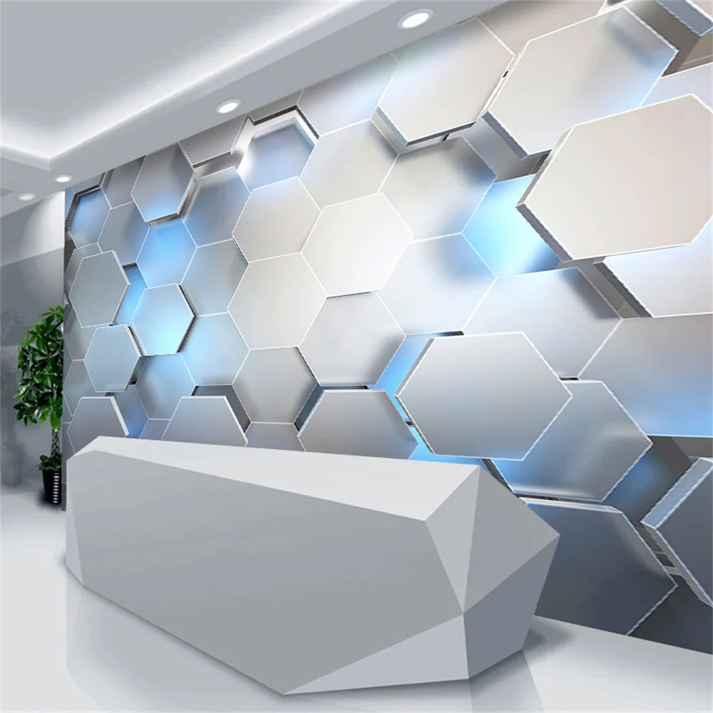 Customized mural 3D three-dimensional geometric wallpaper KTV hair salon background wall papel de parede vinilo adhesivo muebles