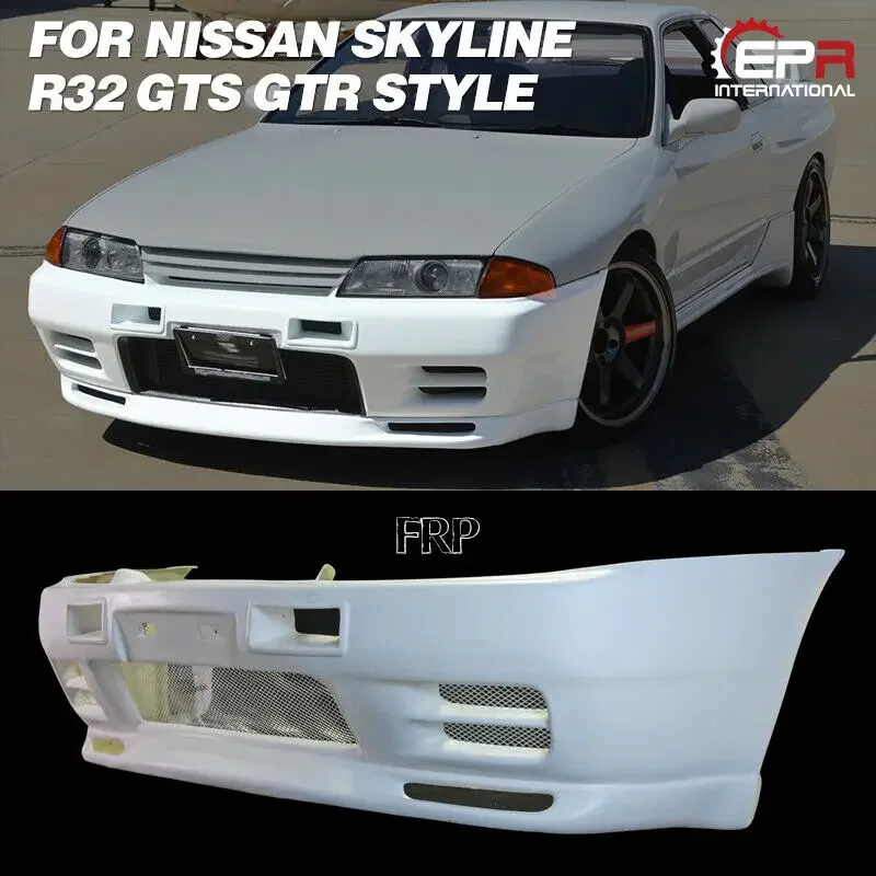 For Nissan R32 Skyline GTS GTR Style FRP Fiber Glass Unpainted Front Bumper Exterior Body kits