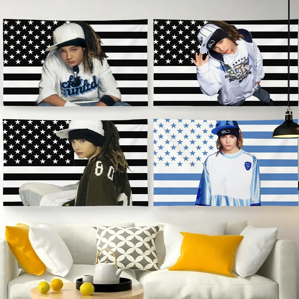 Sänger T-Tom K-Kaulitz, coole USA-Flagge für Gartenparty, Wohnzimmer, Zuhause, Wanddekoration, Banner, Schlafzimmer, Outdoor-Wandteppich
