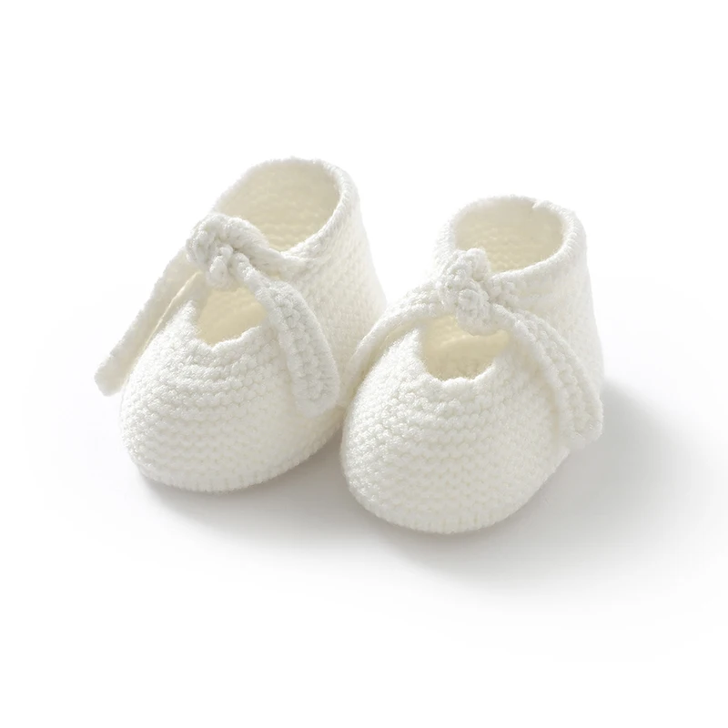 

Baby Girls Socks Shoes Solid Hand Knitted Newborn Infant Anti-Slip First Walkers 0-1Y Toddler Soft Soled Crochet Kids Prewalkers