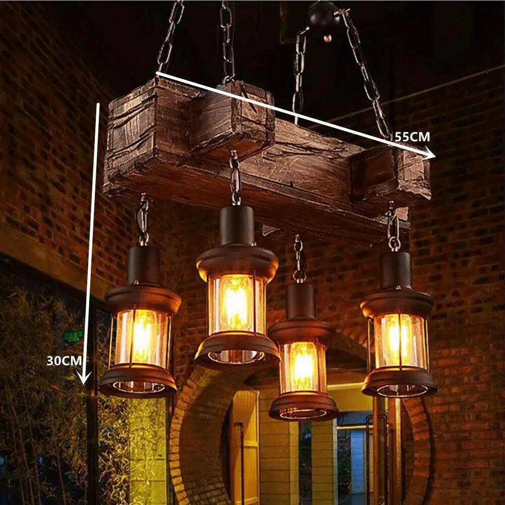 Rustic Chandelier Industrial Ceiling Lamp Pendant Lighting Fixture Hanging Light  Home Application Lighting