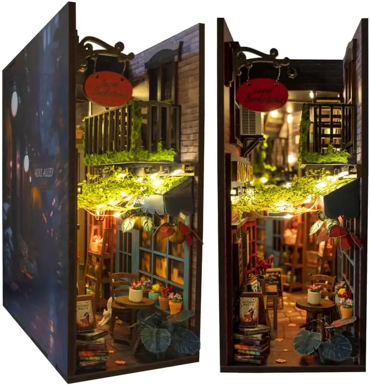 Book Nook DIY Kit - Dreamy - Miniature House Dollhouse Kit for Adult and Teens, Desgined in USA, Booknook Bookshelf Decor Alley