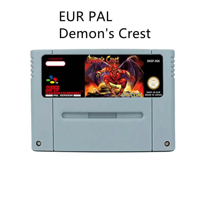 Demon's Crest RPG Action Game for SNES 16 BitRetro Cart Children Gift