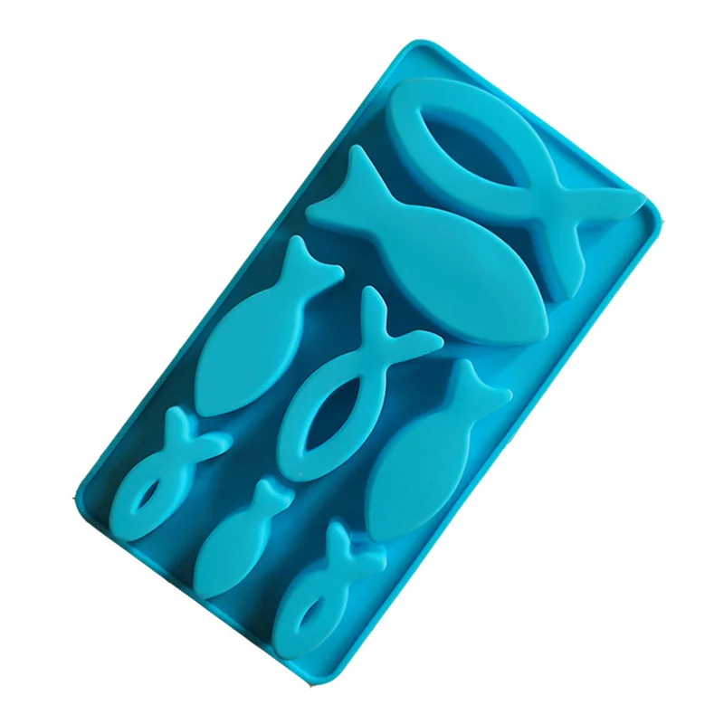 Ice Cube Tray Non-stick Flexible 8 Cavities Animal Fish Shape Chocolate Mold Baking Tool Baking Pastry Tools for Pudding Dessert