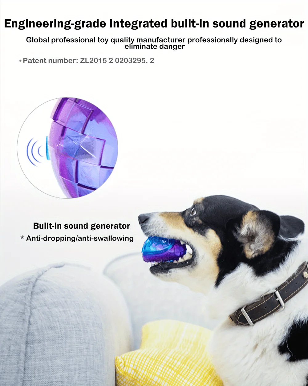 Unzerbrechlicher Gummi-Quietschball für Hunde – Langlebig, Federnd & Robust für Outdoor-Spiele, Perfekt Größe für Kleine & Große Hunderassen – Detail 10