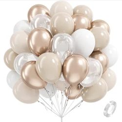 30Pcs Champagne Balloons Set Champagne Gold Cream White Clear Balloons Boho Birthday Engagement Wedding Party Decorations