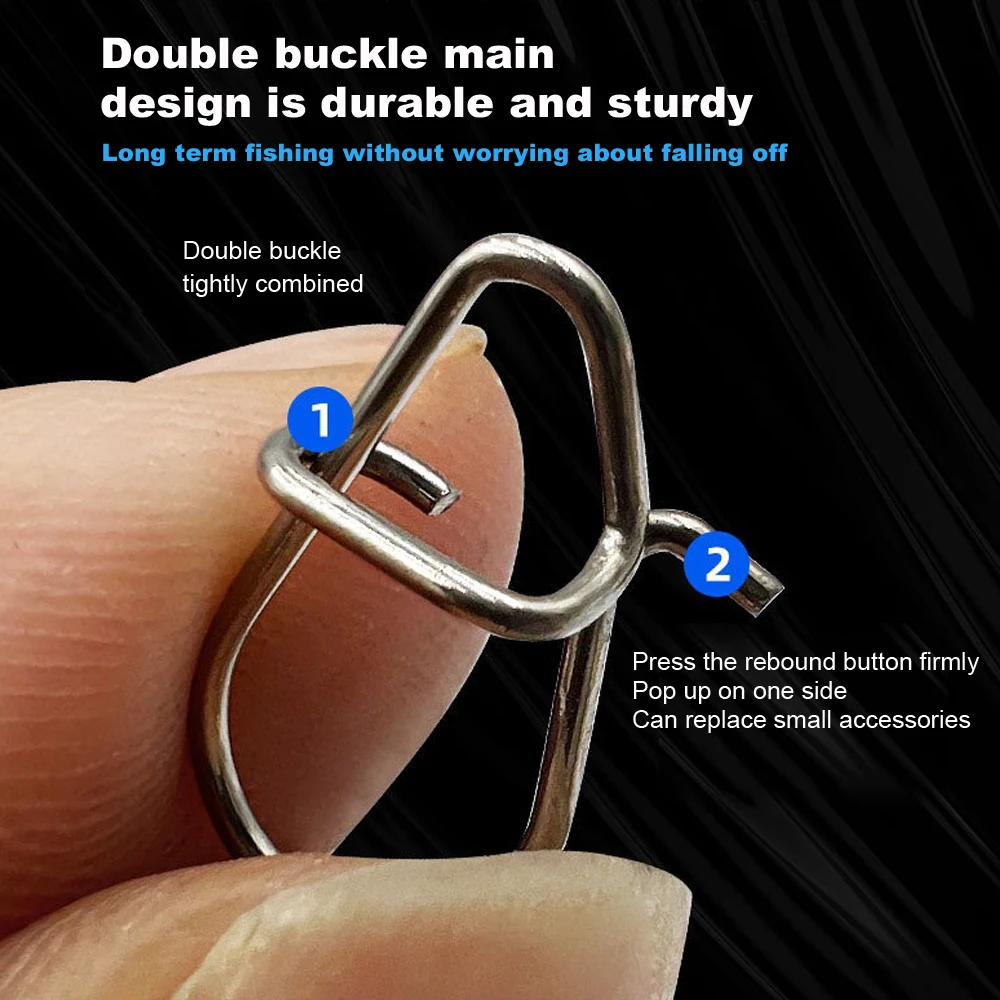 100 قطعة طقم إغراء موصل هوك معالجة اكسسوارات قطب يدور المفاجئة مشبك كليب دبوس Fastlock شوبك حلقة والعتاد الصيد