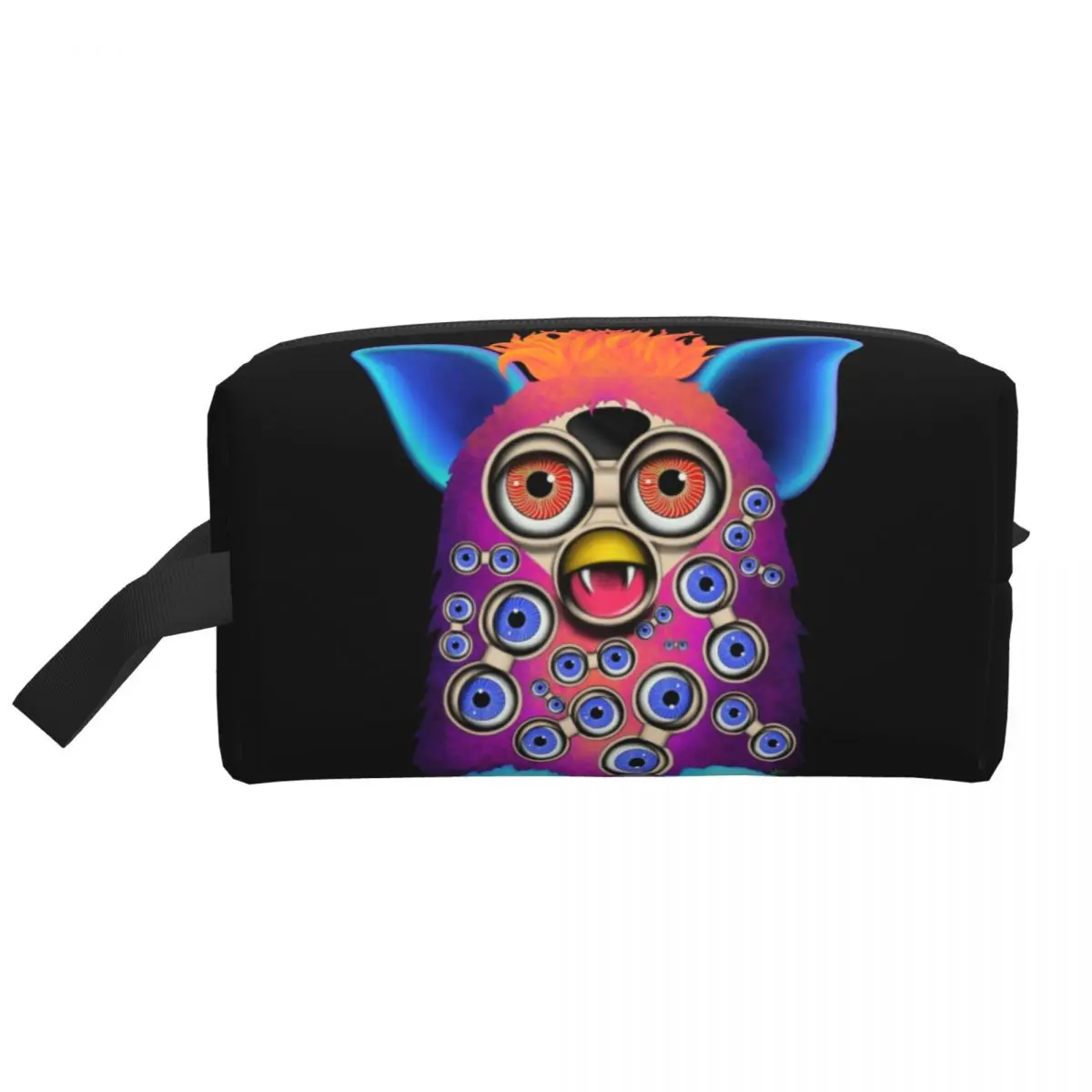 Custom Nightmare Furbys Cartoon Robot Toys Travel Cosmetic Bag Women Toiletry Makeup Organizer Ladies Beauty Storage Dopp Kit