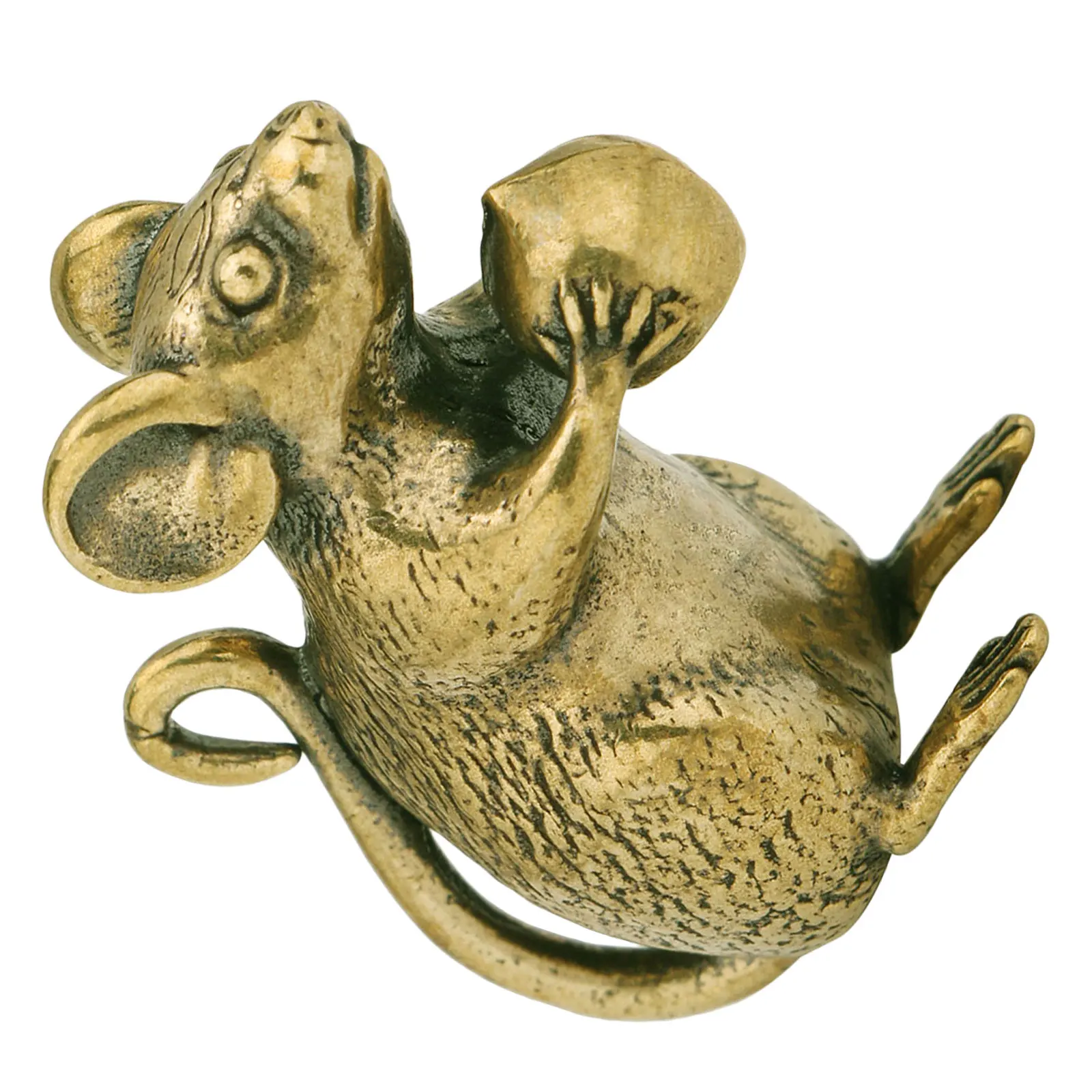 

Brass Retro Mouse Desktop Ornament Delicate Office Car Decoration Creative Mouse Adornment Office Decor Desktop Adornment