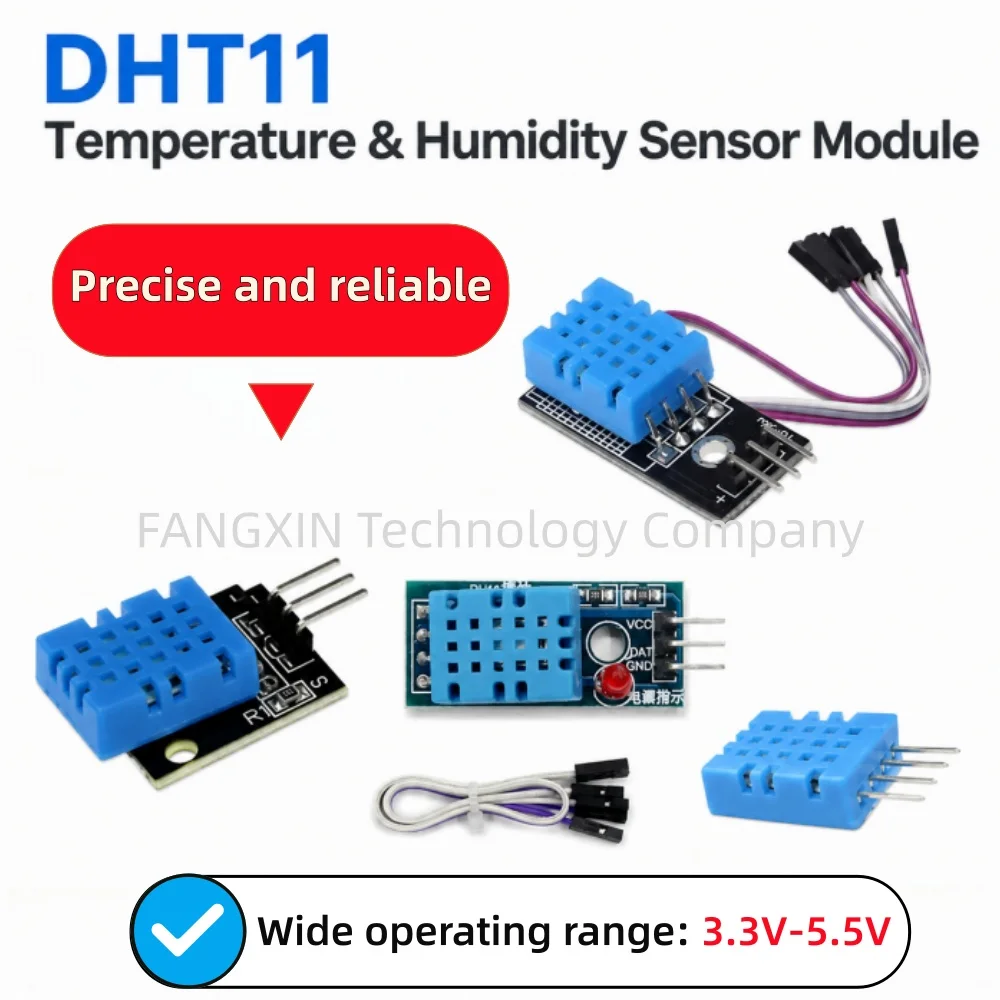 DHT11/DHT12 DHT22 AM2302 2320 Digital Temperature Humidity Sensor Module Board For Arduino Ultra-low Power High Precision 4pin