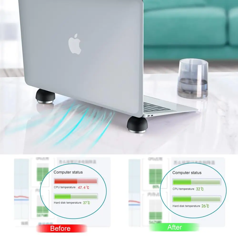 Oatsbasf Laptop Stand Notebook Accessories Laptop Mushroom Holder Foldable Mini Cooler Stand for Macbook Pro Air Support Bracket image 6
