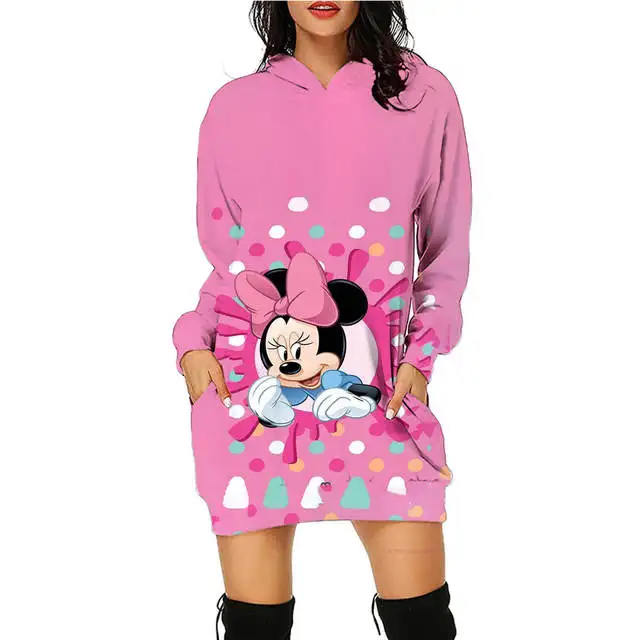 Disney New Women's Hoodie Dress Spring Autumn Sweater Women's 2022 One Piece Dropshipping