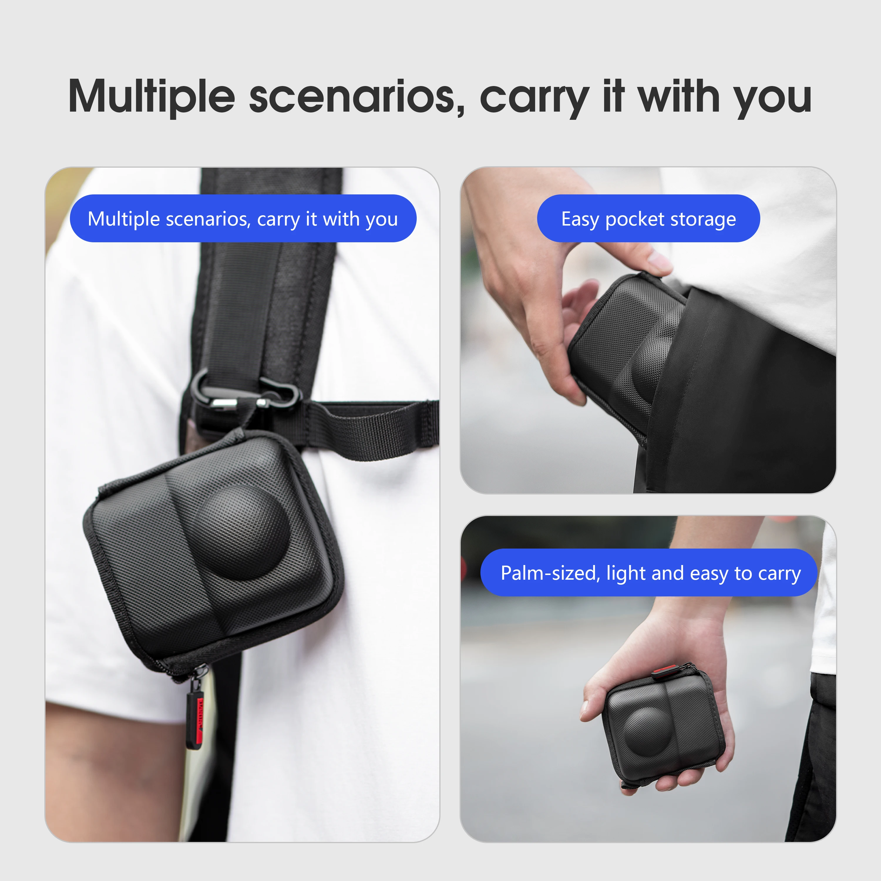 Für DJI OSMO 360 1 2 Ⅱ Kamera Schutz-Zubehör-Set Objektivschutz Silikon-Schutzhülle Displayschutzfolien Kameratasche – Detail 10