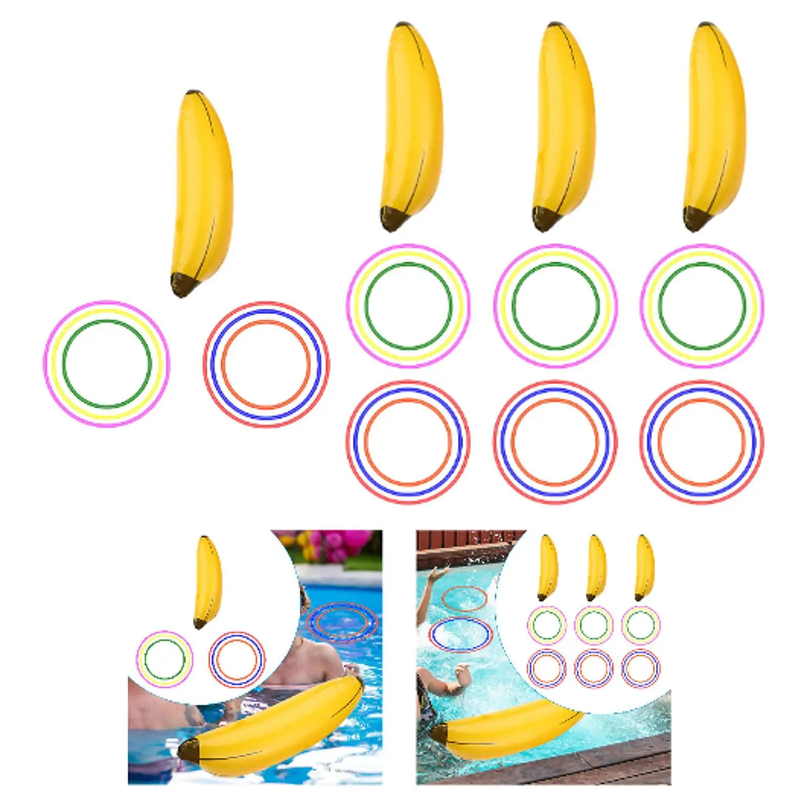 

Inflatable Banana Ring Toss Game Bachelorette Party Portable Decor Swimming Pool Toys for Lawn Backyard Lingerie Party