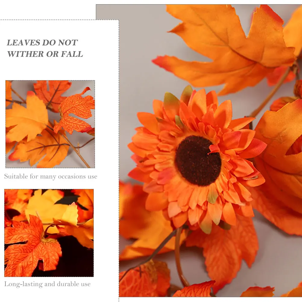 

Fall Autumn Maple Leaf Hanging Vine Artificial Leaves Decor Thanksgiving Party Supplies Wall Hanging Rattan