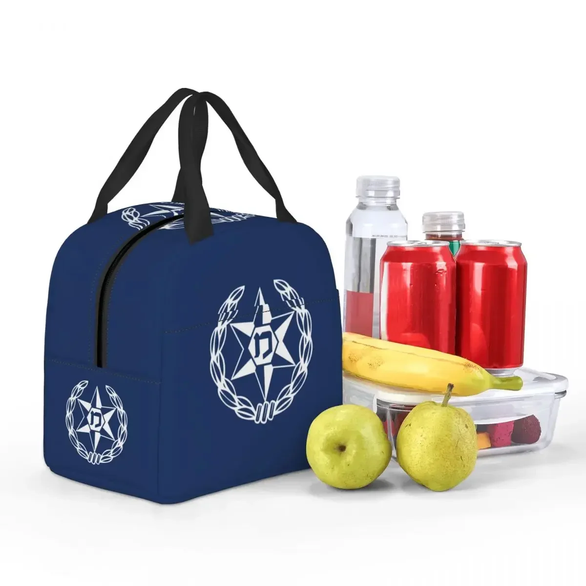 Custom Flag Of Israel Police Resuable Lunch Boxes Women Multifunction Cooler Thermal Food Insulated Lunch Bag Office Work