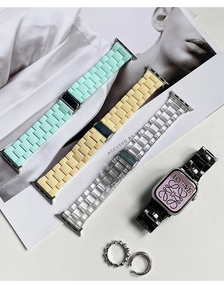 Case+glass+Watch strap For apple watch band 45mm 41mm 38/42mm Candy bracelet iwatch ultra2 49mm serie 9 8 7 6 5 4 3 Se 40mm/44mm