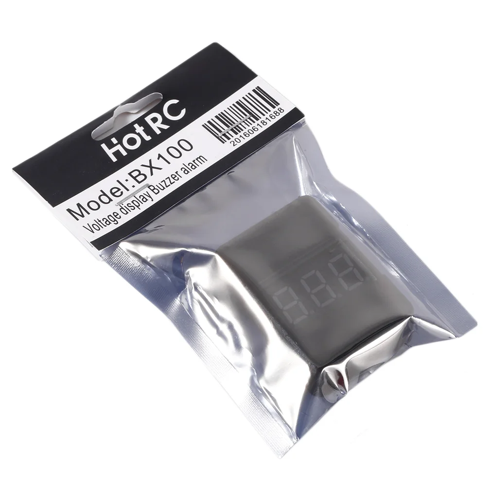 BX100 Low-Voltage Alarm 1-8S Lipo Battery Voltage Tester with LCD Display for RC Drone FPV Racing Models Plug and Play