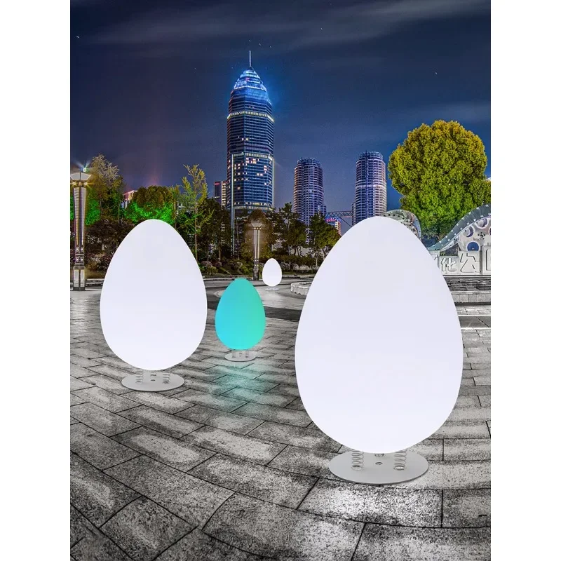 Outdoor egg shaped light solar garden special-shaped egg light villa lawn resort large interactive egg shaped landscape light