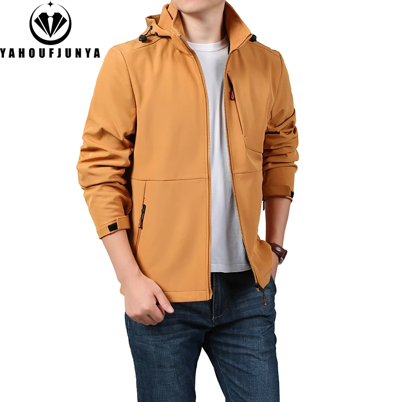 2024 Autumn Men Fleece Solid Warm Detachable Hooded Jacket Men Winter Windproof Outdoor Leisure Fashion Loose Jacket Male Coat