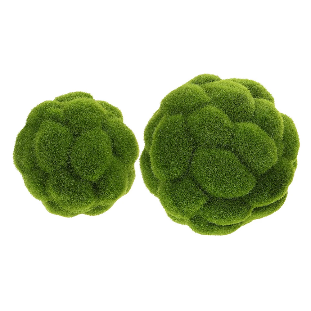 

2pcs Artificial balls Decor Realistic Green Grass Simulated Plant spheres Mini Garden naments Craft Kit Home Party