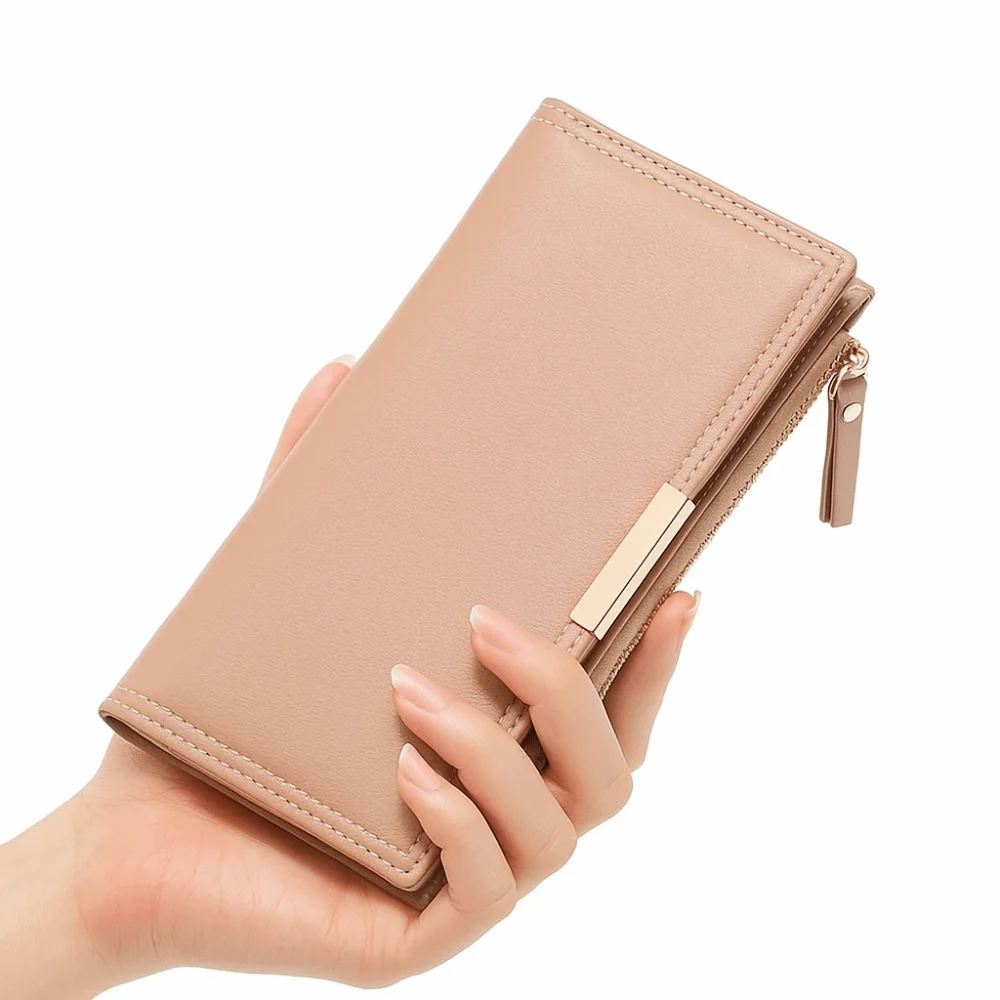 Mode-Design Koreanischen Stil Lange Brieftasche Ultra Dünne Geldbörse PU Leder Karte Halter Multi-funktion Multi Slot Falten Kupplung tasche Männer