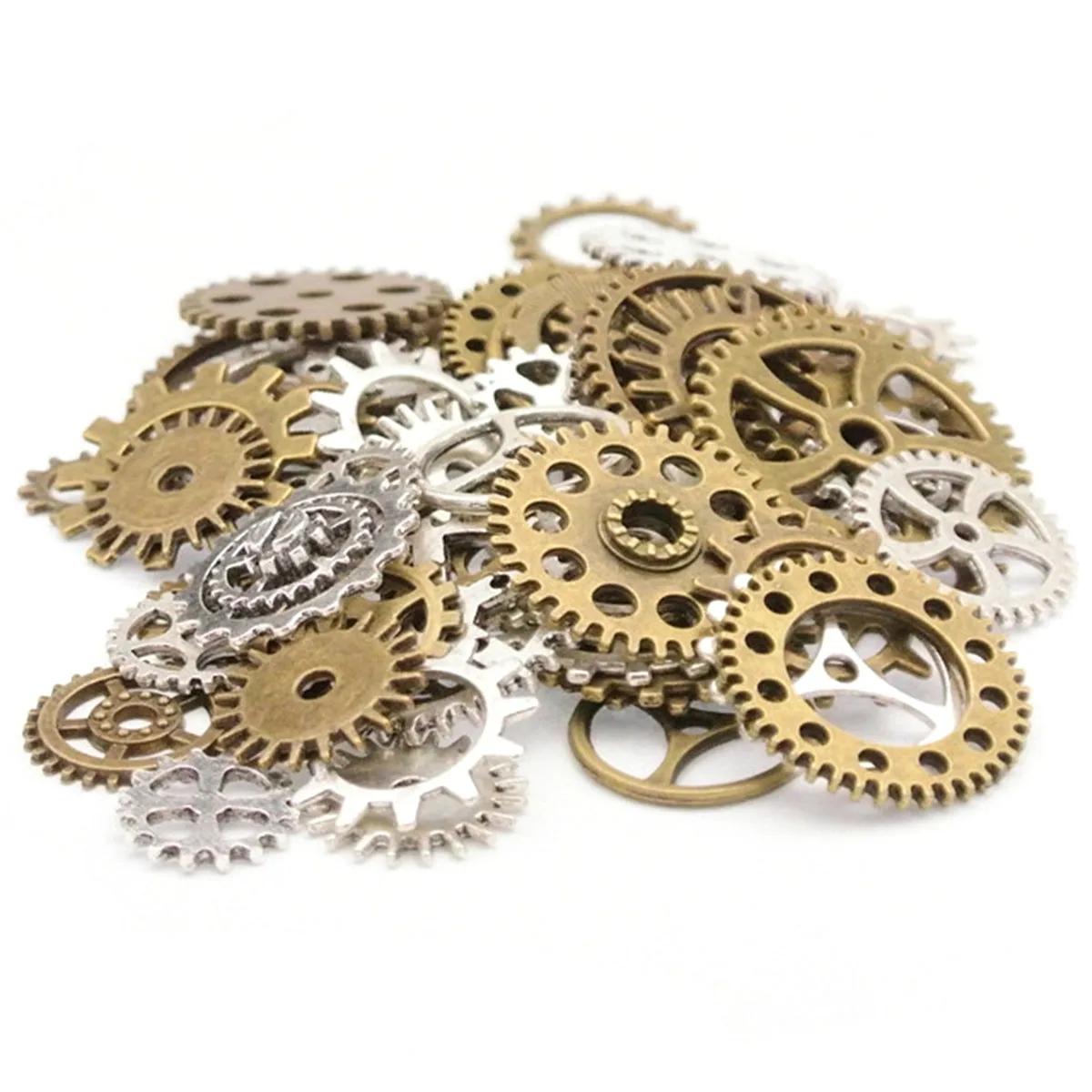 

100g Alloy Gear Charms 2x2x0 1cm Steampunk Jewelry Making Supplies Pendant DIY Necklace Accessories Bulk