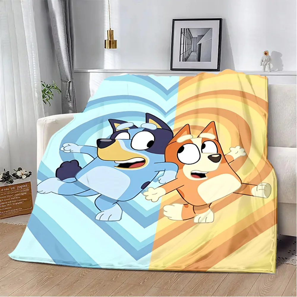 Kawaii Cartoon Print Blanket Picnic B-Blueys Bandit-Chilli Blankets Warm Blanket Soft and Comfortable Blanket Home Travel Gifts