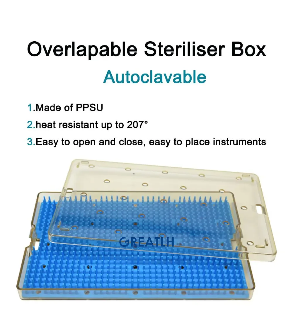 PPSU autoclave tray surgical box surgical tray  sterilization box with mat