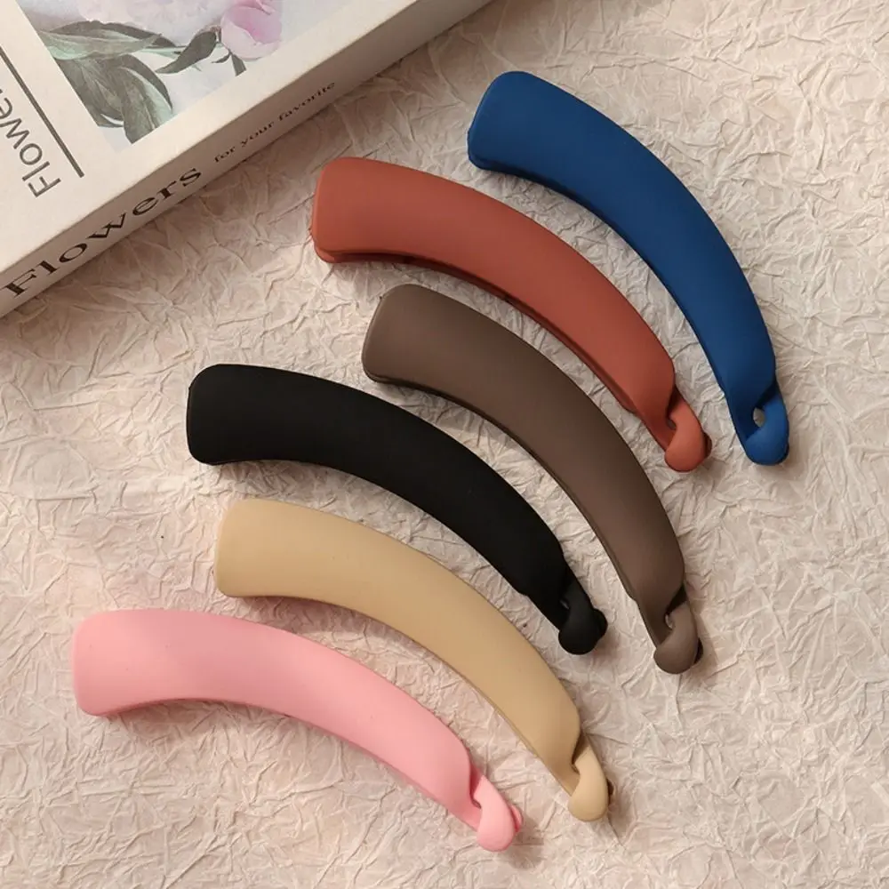 

Fashion Matt Plastic Banana Clip Simple Elegant Hair Barrettes Cross Hair Claws For Women Girls