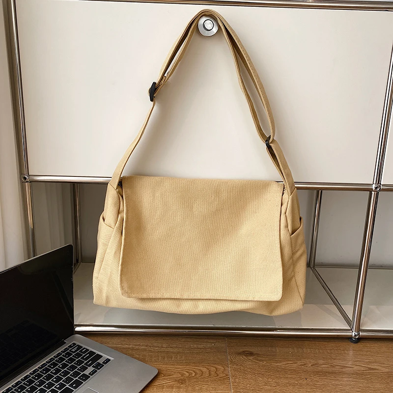 Large Capacity Canvas Shoulder Bags Solid Soft Denim Leisure Or Travel Bag for Women Fashion Fatchels Winter Package 2022 New