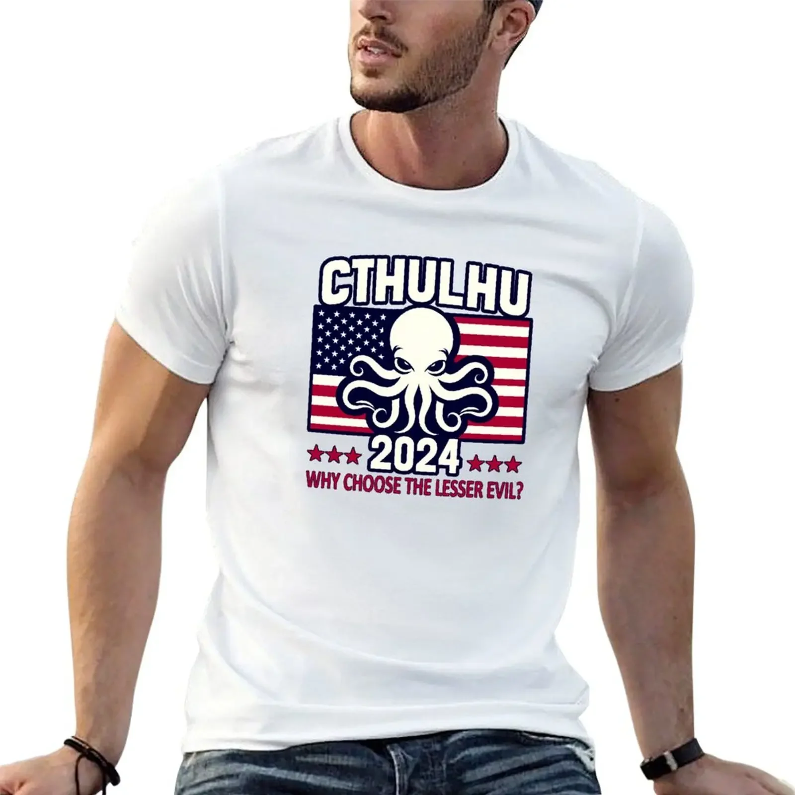 VOTE CTHULHU 2024 T-Shirt Holiday Lightweight T-Shirt