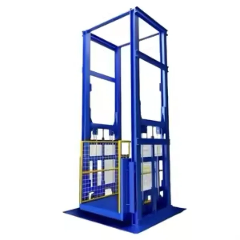 

Industrial Hydraulic Freight Elevator 1Ton Loading Capacity Single Dual Guide Rail Warehouse Lift