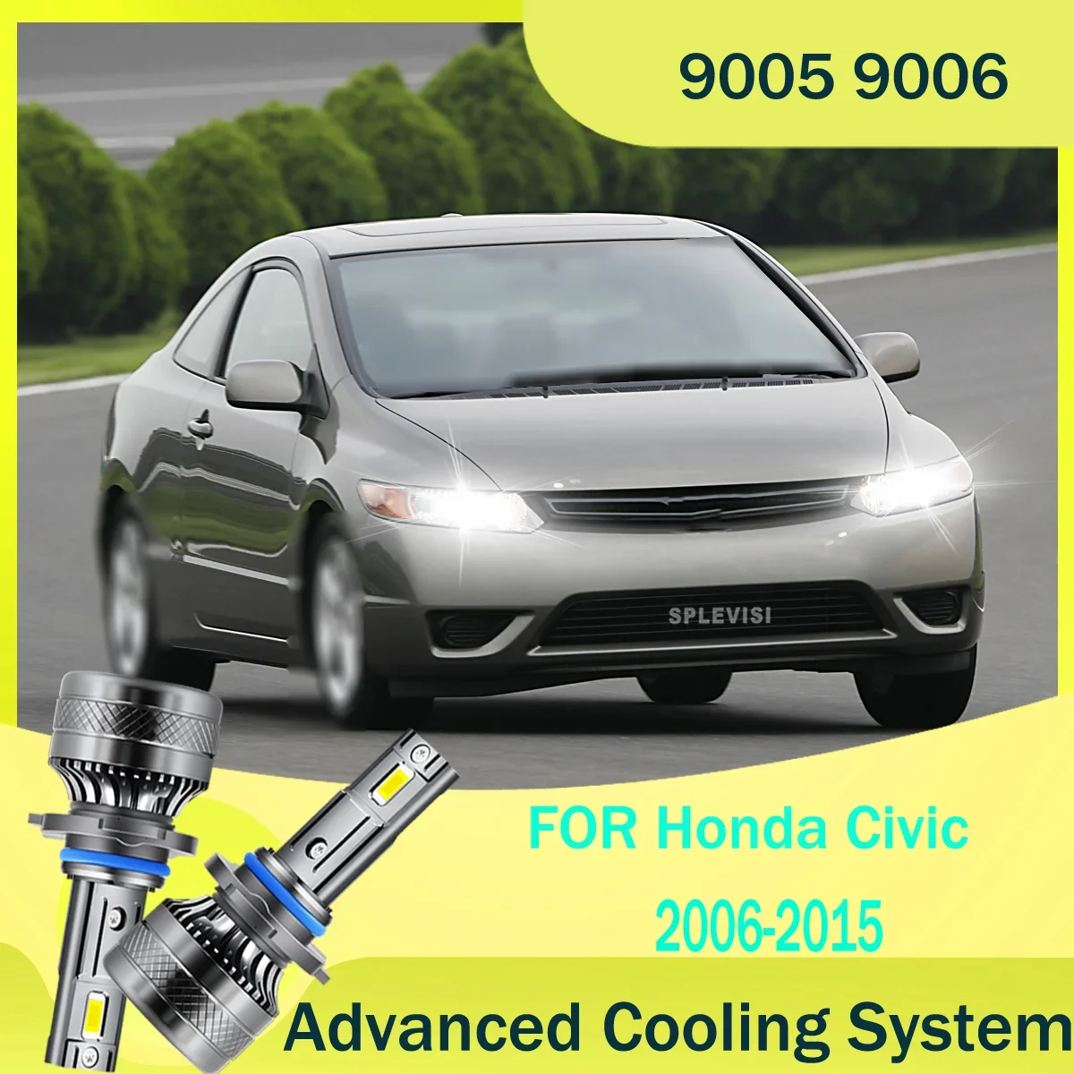 LED Headlight High-Quality Turbo Lamp Newest Arrival 9005 9006 For Honda Civic 2006-2015 2007 2008 2009 2010 2011 2012 2013 2014