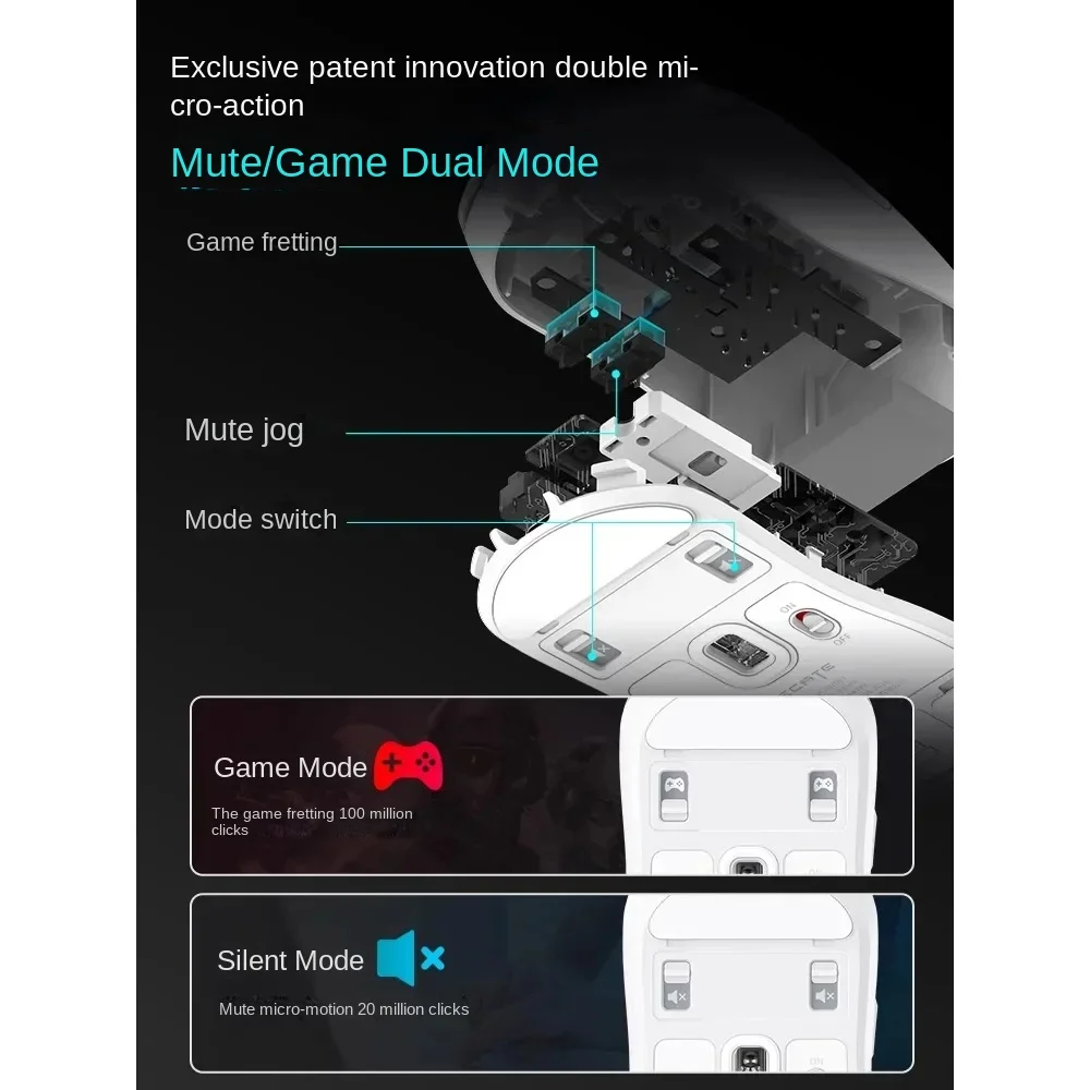 EDIFIER EX7Ultra Gaming Silent Mouse PAW3395 Double Micro Switch Bluetooth Wireless 2.4G Tri-mode Gaming Computer Laptop Office