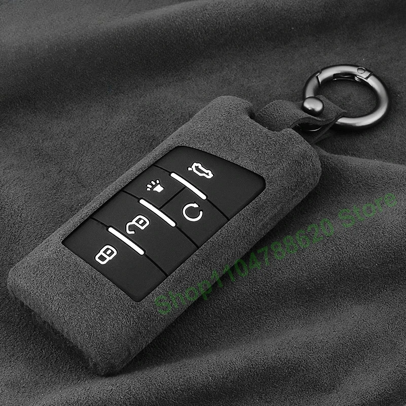 

Keyless Key Fob Shell Suede Car Key Case Protective Cover Keychain for GAC Trumpchi GS8 GS4 plus M8 M6 GS3 GA4 GA6 GA8 Interior
