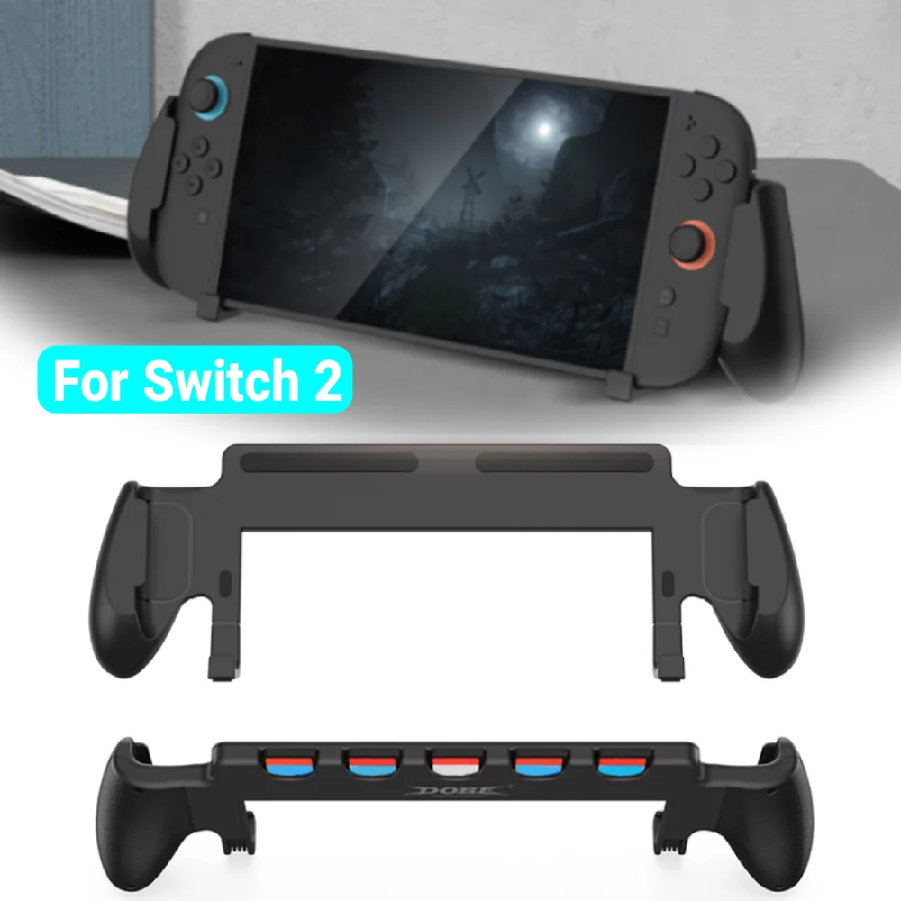 

Защитный чехол для Switch 2, 5 слотов для игровых карт, чехол для рукоятки с подставкой, эргономичный держатель для Switch 2, аксессуары