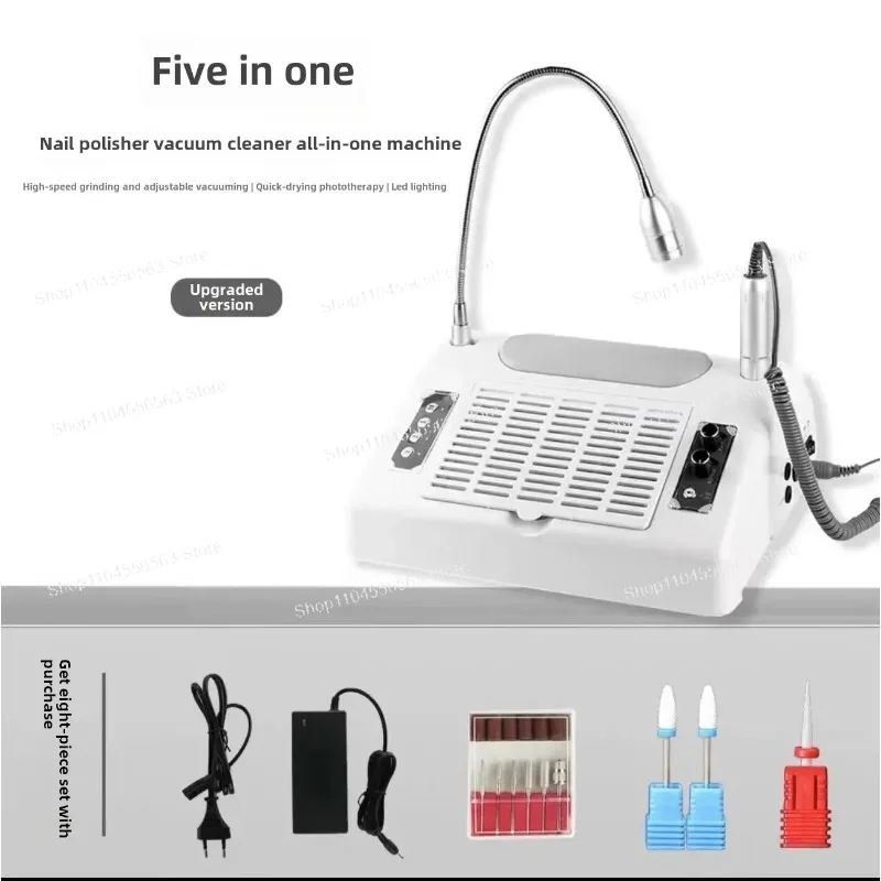 Набор для начинающих мастеров маникюра: специальная подушка, лампа для маникюра 96W и встроенный пылесос.