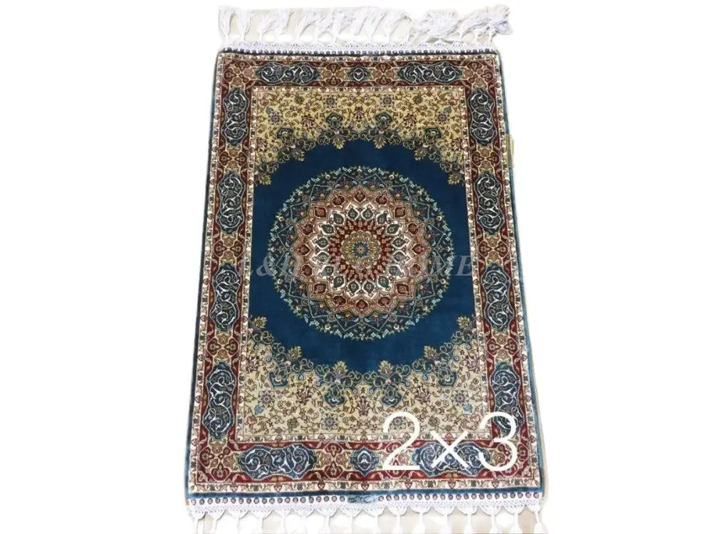 Free shipping 2'X3' 230 Line Handmade Silk Oriental Persian Rug hand Knotted silk carpet for home decoration