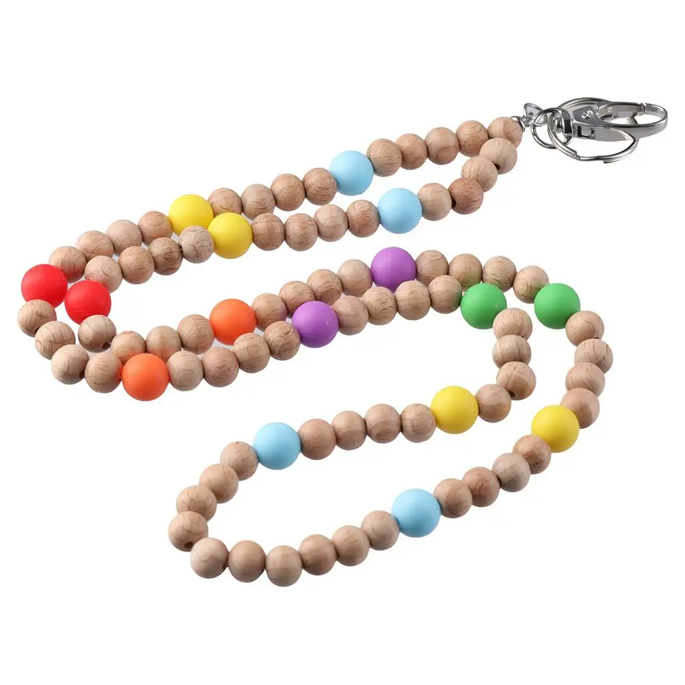 Id Badges Key chain New Wood beads Lanyards Id Card Holder Badge Holder Office