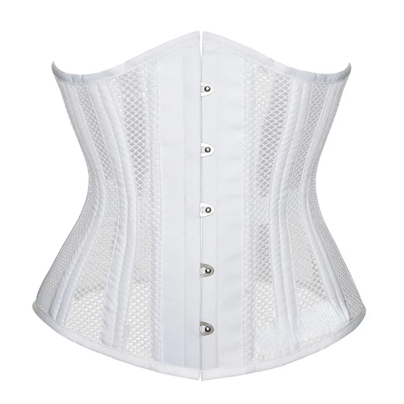 Retro Corset Waistband 26 Bone Strap Mesh Perspective Fish Bone Shaped Halloween Dress Up Corset Women's Corset Tops